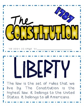 Preview of The Constitution Mini-Book BW and Color