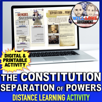Preview of The Constitution | Separation of Powers | Digital Learning Activity