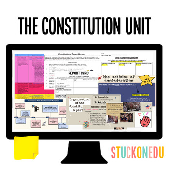 Preview of The Constitution Unit Plan Lessons Notes