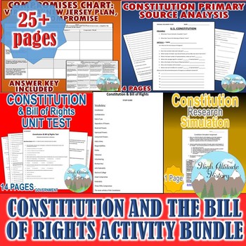 Preview of Constitution & Bill of Rights Activity Bundle (Government)