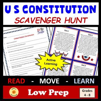Preview of The Constitution or Constitution Day Scavenger Hunt with Easel Option