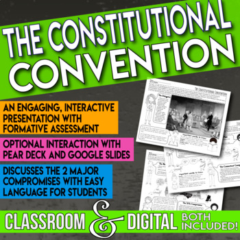 Preview of The Constitutional Convention Debate and Compromise Distance Learning