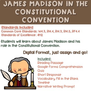 Preview of The Constitutional Convention of 1787: James Madison Digital Format SS4H2