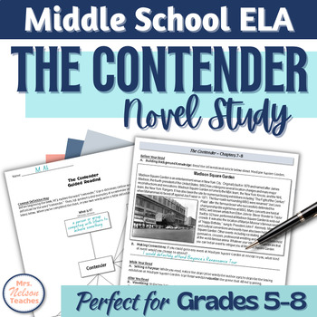 Preview of The Contender Novel Study Reading Activities