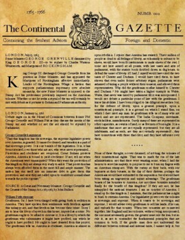 Preview of The Continental Gazette, 1765-1766 - Repeal of the Stamp Act