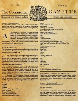 Preview of The Continental Gazette, 1766-1768 - Townshend Acts