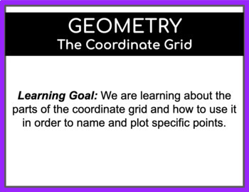 Preview of The Coordinate Grid Teacher Lesson 1 - Introduction to the Grid