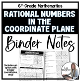 The Coordinate Plane Binder Notes - 6th Grade Math