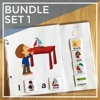 Preview of AAC Core Vocabulary Activities | Interactive Books Speech Therapy | Bundle