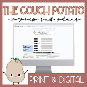 Preview of The Couch Potato | No-Prep Sub Plans & Book Companion (Google Slides & Print)