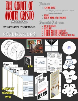 Preview of The Count of Monte Cristo Interactive Notebook - 80 VARIOUS FOLDABLES