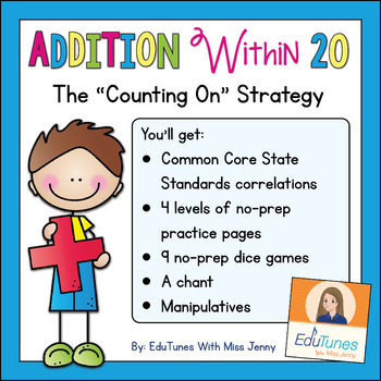 Preview of Addition Within 20 - The Counting On Strategy | Packet and TpT Digital Activity