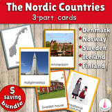 The Nordic countries Montessori 3-part Cards Bundle