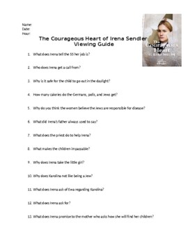 Preview of The Courageous Heart of Irena Sendler Viewing Guide