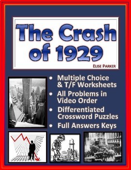 Preview of The Crash of 1929 Worksheets, Tests, and Puzzle Pages