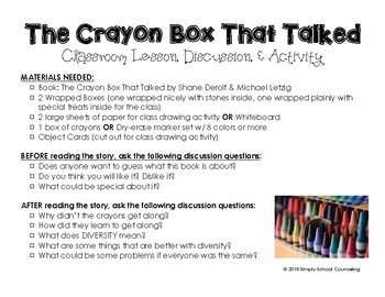 Preview of The Crayon Box That Talked - COMPLETE LESSON & ACTIVITY