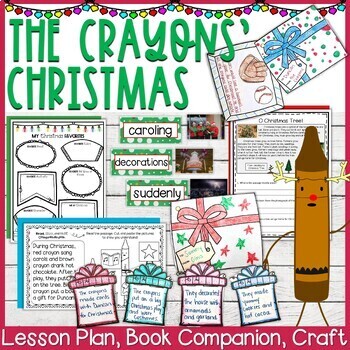 Preview of The Crayons' Christmas Lesson Plan, Book Companion, and Craft