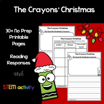 Preview of The Crayons Christmas Reading Activities and Stem Activity Pack