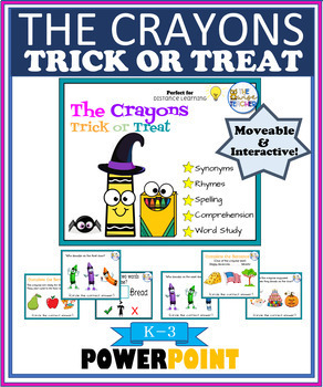 Preview of The Crayons Trick or Treat Digital Moveable Reading Comprehension {Morning Work}