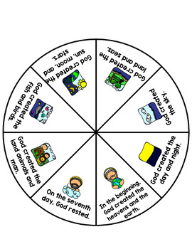 The Creation Story Wheel Craft: Bible Lesson Freebie for PreK to Fifth ...