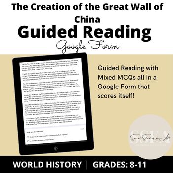 Preview of The Creation of the Great Wall of China Guided/Close Reading Google Form 