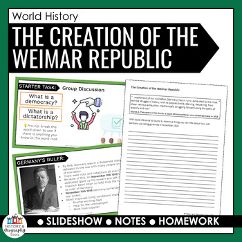 Preview of The Creation of the Weimar Republic History Lesson Toolkit