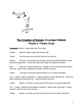 Preview of The Creations of Names: A Lenape Folktale Reader's Theater Script