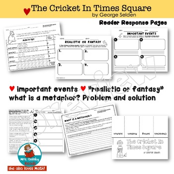 The Cricket In Times Square | Book Companion | Reader Response Pages