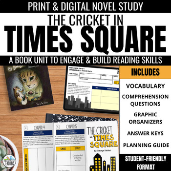 Preview of The Cricket in Times Square Novel Study: Comprehension Questions & Vocabulary
