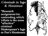 The Criminals in Iago & Montressor – Synthesis Essay & Res