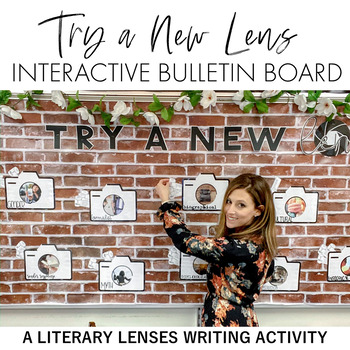 Preview of Try a New Lens Interactive Bulletin Board Creative Literary Lenses Writing Tasks