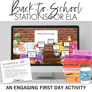 Preview of ELA Back to School Stations / First Day of School Activity