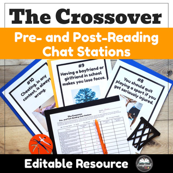 Preview of The Crossover Chat Stations - Anticipation Guide - Novel Study Unit Lesson