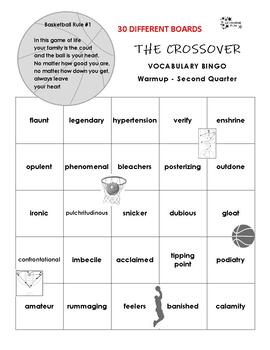 Learning Advantage QUIZMO Vocabulary - 36 Double-Sided Game Boards -  Bingo-Style