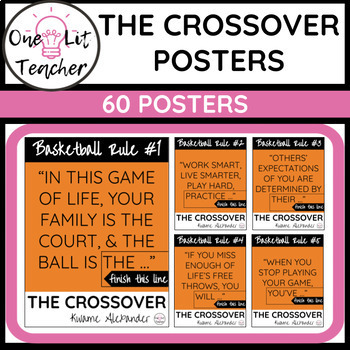 Preview of The Crossover by Kwame Alexander Classroom Posters for Novel Study