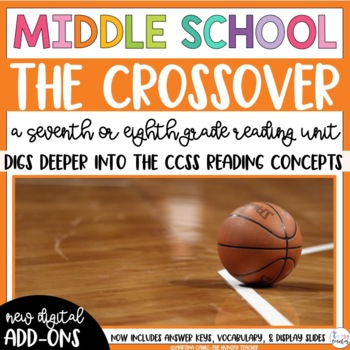 Preview of The Crossover by Kwame Alexander Verse Novel Study Reading Unit for 7th and 8th