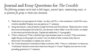 the crucible essay prompts