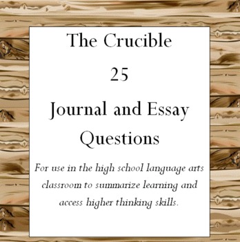 Essay questions for the crucible