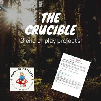Preview of The Crucible - 3 End of Play Project Options (meme, parody, creative writing)
