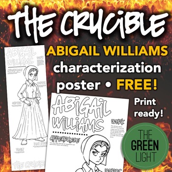 Preview of The Crucible ABIGAIL WILLIAMS Characterization Poster Activity - Easy-to-print!