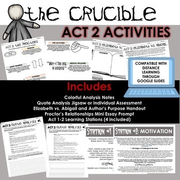 Preview of The Crucible Act 2 Activities (Digital Activities Included)