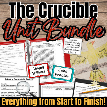 Preview of The Crucible Unit Bundle: Activities, Reading Guides, Quizzes, Test, & More