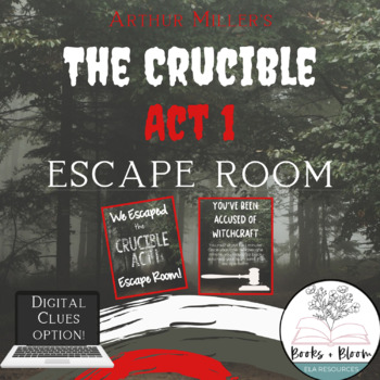 Preview of The Crucible By Arthur Miller: Act 1 Engaging Escape Room Review Activity