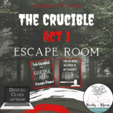 The Crucible By Arthur Miller: Act 1 Engaging Escape Room 