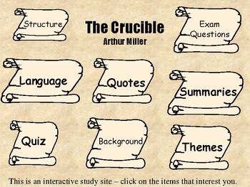 Preview of The Crucible / By Arthur Miller / An Interactive Study Guide