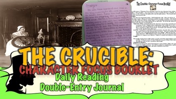 Preview of The Crucible: Character Focus Booklet-During Reading Daily Assignment