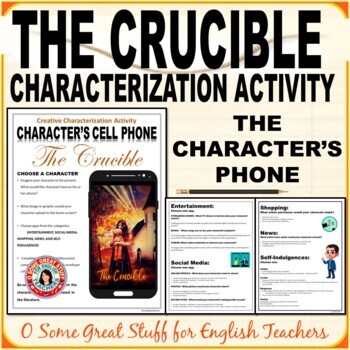 Preview of The Crucible - Characterization Activity - What's on the Character's Phone?