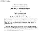 The Crucible - ELA Regents Examination Multiple Choice Practice