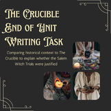 The Crucible End of Unit Writing Task 