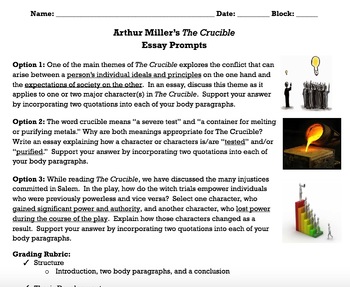 the crucible essay topics